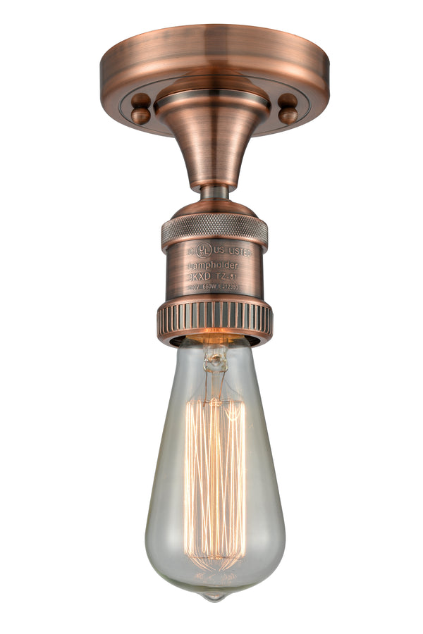 Innovations Lighting Bare Bulb 1 Light Semi-Flush Mount Part Of The Franklin Restoration Collection 517-1C-AC-LED