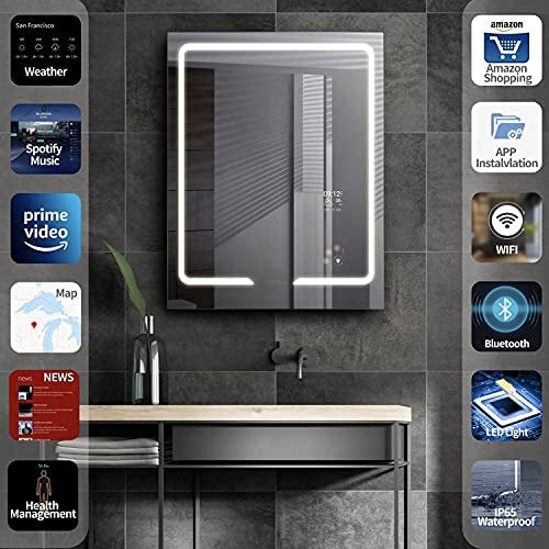 Aquadom Vision Smart LED Lighted Bathroom Mirrors with Built-In TVS V-2432