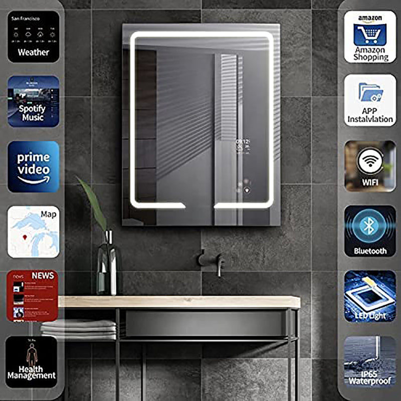 Aquadom Vision Smart LED Lighted Bathroom Mirrors with Built-In TVS V-4832