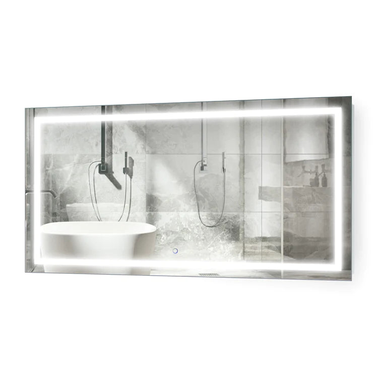 Krugg Icon 54" X 24" LED Bathroom Mirror with Dimmer and Defogger Lighted Vanity Mirror ICON5424