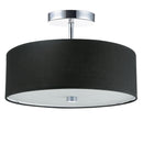 Dainolite 3 Light Incandescent Semi-Flush Polished Chrome with Black Shade 571-143SF-PC-BK