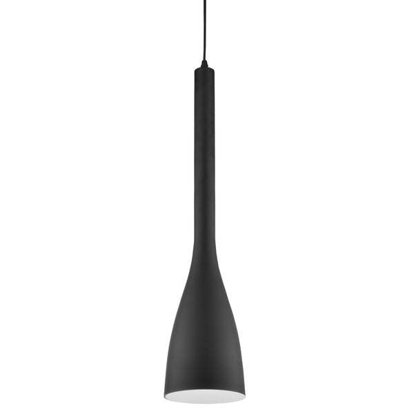 Dainolite 1 Light Pendant, Matte Black Finish 582-1P-BK