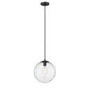 Tolland Mini Pendant shown in the Matte Black finish with a Seedy shade