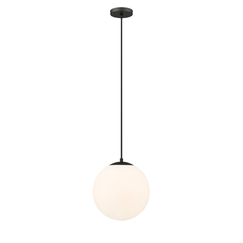 Tolland Mini Pendant shown in the Matte Black finish with a Matte White shade