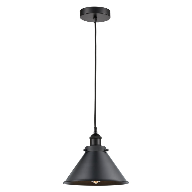 Briarcliff Mini Pendant shown in the Matte Black finish with a Matte Black shade