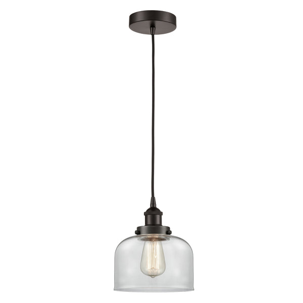Bell Mini Pendant shown in the Oil Rubbed Bronze finish with a Clear shade
