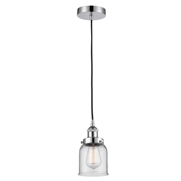 Bell Mini Pendant shown in the Polished Chrome finish with a Clear shade