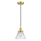 Cone Mini Pendant shown in the Satin Gold finish with a Clear shade