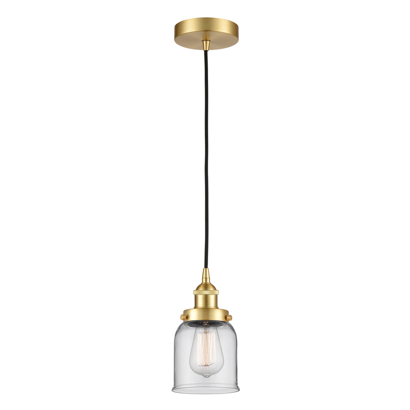 Bell Mini Pendant shown in the Satin Gold finish with a Clear shade