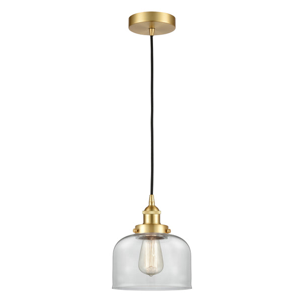 Bell Mini Pendant shown in the Satin Gold finish with a Clear shade