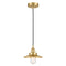 Railroad Mini Pendant shown in the Satin Gold finish with a Satin Gold shade