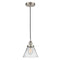Cone Mini Pendant shown in the Brushed Satin Nickel finish with a Clear shade