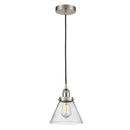 Cone Mini Pendant shown in the Brushed Satin Nickel finish with a Seedy shade