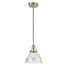 Cone Mini Pendant shown in the Brushed Satin Nickel finish with a Seedy shade