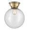 Beacon Flush Mount shown in the Antique Brass finish with a Seedy shade