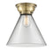 Cone Flush Mount shown in the Antique Brass finish with a Clear shade