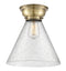 Cone Flush Mount shown in the Antique Brass finish with a Seedy shade