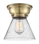 Cone Flush Mount shown in the Antique Brass finish with a Seedy shade