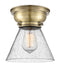 Cone Flush Mount shown in the Antique Brass finish with a Seedy shade