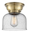 Bell Flush Mount shown in the Antique Brass finish with a Seedy shade