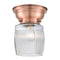 Colton Flush Mount shown in the Antique Copper finish with a Clear Halophane shade