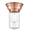 Dover Flush Mount shown in the Antique Copper finish with a Seedy shade