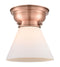 Cone Flush Mount shown in the Antique Copper finish with a Matte White shade