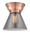Cone Flush Mount shown in the Antique Copper finish with a Plated Smoke shade