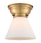 Cone Flush Mount shown in the Brushed Brass finish with a Matte White shade