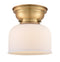 Bell Flush Mount shown in the Brushed Brass finish with a Matte White shade