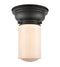 Dover Flush Mount shown in the Matte Black finish with a Matte White shade
