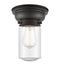 Dover Flush Mount shown in the Matte Black finish with a Seedy shade