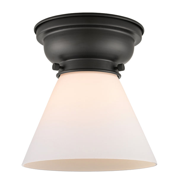 Cone Flush Mount shown in the Matte Black finish with a Matte White shade
