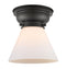 Cone Flush Mount shown in the Matte Black finish with a Matte White shade