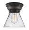 Cone Flush Mount shown in the Matte Black finish with a Clear shade