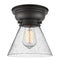 Cone Flush Mount shown in the Matte Black finish with a Seedy shade