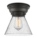 Cone Flush Mount shown in the Matte Black finish with a Seedy shade