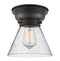 Cone Flush Mount shown in the Matte Black finish with a Seedy shade