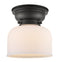 Bell Flush Mount shown in the Matte Black finish with a Matte White shade