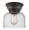 Bell Flush Mount shown in the Matte Black finish with a Seedy shade