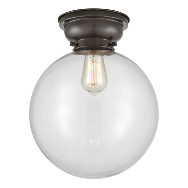 Beacon Flush Mount shown in the Oil Rubbed Bronze finish with a Clear shade