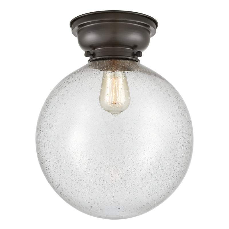 Beacon Flush Mount shown in the Oil Rubbed Bronze finish with a Seedy shade
