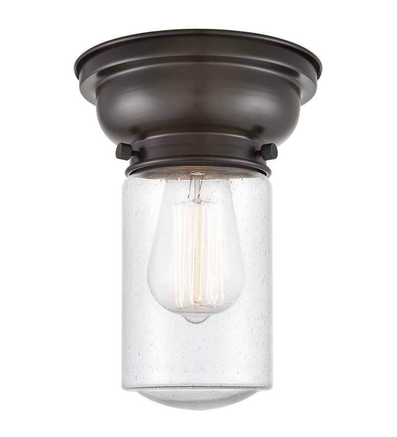 Dover Flush Mount shown in the Oil Rubbed Bronze finish with a Seedy shade
