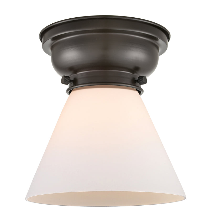 Cone Flush Mount shown in the Oil Rubbed Bronze finish with a Matte White shade