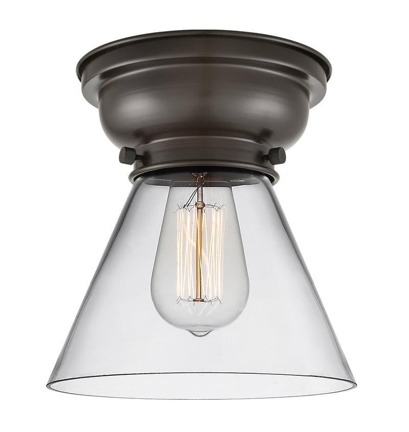 Cone Flush Mount shown in the Oil Rubbed Bronze finish with a Clear shade