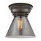 Cone Flush Mount shown in the Oil Rubbed Bronze finish with a Plated Smoke shade