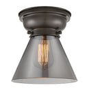 Cone Flush Mount shown in the Oil Rubbed Bronze finish with a Plated Smoke shade