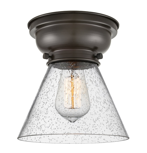 Cone Flush Mount shown in the Oil Rubbed Bronze finish with a Seedy shade