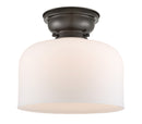 Bell Flush Mount shown in the Oil Rubbed Bronze finish with a Matte White shade