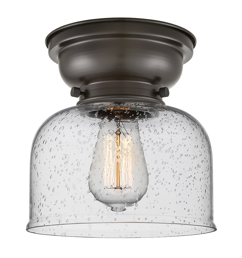 Bell Flush Mount shown in the Oil Rubbed Bronze finish with a Seedy shade